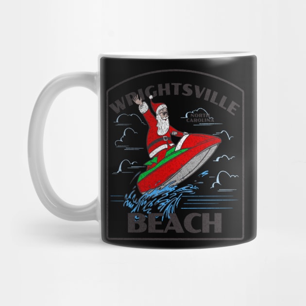 Wrightsville Beach, NC Christmas Vacationing Waterskiing Santa by Contentarama